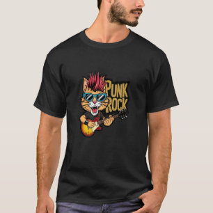 Kat die elektrische gitaar speelt - Grappig Retro T-shirt