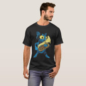 Kat die eufonium speelt koperinstrument t-shirt (Voorkant volledig)