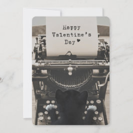 Kat die Gelukkige Valentijnsdag typen - Feestdagenkaart