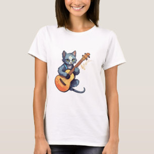 Kat die Gitaar, Kat en Muziek speelt T-shirt