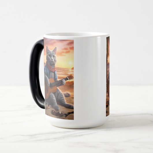 Kat die gitaar speelt magische mok (Voorkant links)