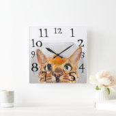 Kat die Goldfish in een visetel ziet Vierkante Klok (Huis)