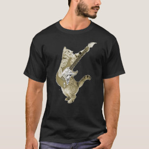 Kat die Guitar Kitten Guitarist Rockstar T-shirt