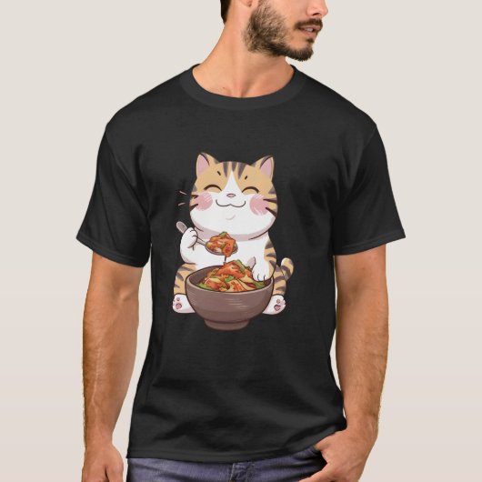 Kat die kimchi eet t-shirt (Voorkant)