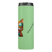 Kat die lacht met een zonnebril thermosbeker (Achterkant)