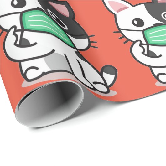 KAT DIE MASKER VERPAKKEND DOCUMENT DRAGEN CADEAUPAPIER (Rol Hoek)