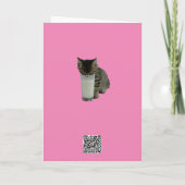 Kat die melk uit een glas steelt kaart (Achterkant)