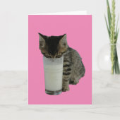 Kat die melk uit een glas steelt kaart (Voorkant)
