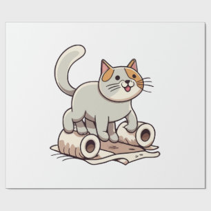 Kat die met toiletpapier speelt cadeaupapier
