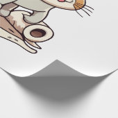 Kat die met toiletpapier speelt cadeaupapier (Hoek)