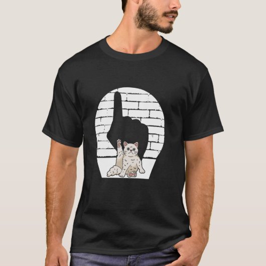 Kat die middelvinger opsteekt Kitty T-shirt (Voorkant)