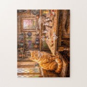 Kat die muizen ziet dansen in de keuken legpuzzel (Verticaal)