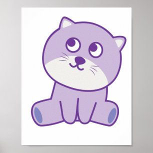 kat die naar de hemel kijkt poster