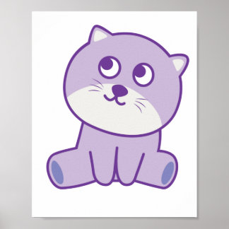 kat die naar de hemel kijkt poster