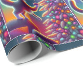 Kat die op bank staat om kerstboom te versieren cadeaupapier (Rol Hoek)