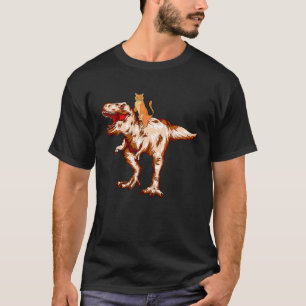 Kat die op dinosaurus rex Tyrannosaurus kitten jon T-shirt