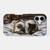 Kat die op een bed slaapt iPhone 16 hoesje (Achterkant horizontaal)