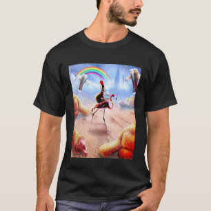 Kat die op Flamingo rijdt met Kipnuggets en Cola T-shirt