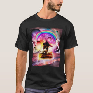 Kat die op wolf rijdt met pannenkoeken en milkshak t-shirt
