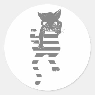Kat die paginalijnen klimmen - Kies achtergrondkle Ronde Sticker