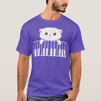 Kat die Piano Music Lover Cat Eigenaar Piano Cat s T-shirt