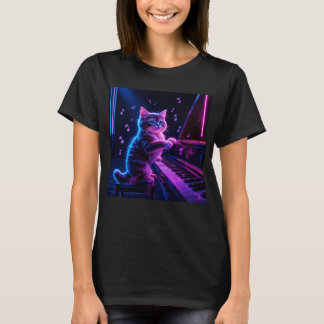 Kat die Piano Music Lover Funny speelt T-shirt