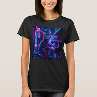 Kat die Piano Music Lover Funny speelt T-shirt