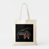 Kat die Piano Music Lover Funny T speelt Tote Bag (Achterkant)