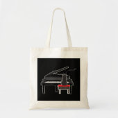 Kat die Piano Music Lover Funny T speelt Tote Bag (Voorkant)