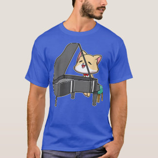Kat die Piano Music Lover Kat Cute Pets Anim afspe T-shirt
