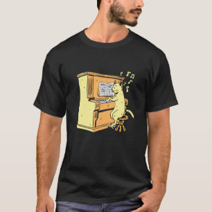 Kat die piano speelt Leuke muziek Pianist Kat 1 T-shirt