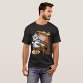 Kat die piano speelt t-shirt (Voorkant volledig)