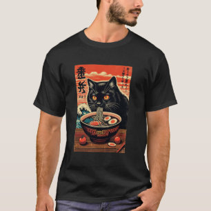 Kat die Ramen eet, Kattenliefhebber, Japanse Stijl T-shirt
