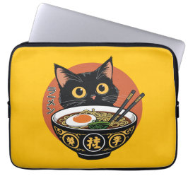 Kat die ramen eet laptop sleeve