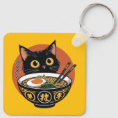 Kat die ramen eet sleutelhanger (Achterkant)