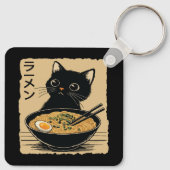 Kat die ramen eet sleutelhanger (Achterkant)