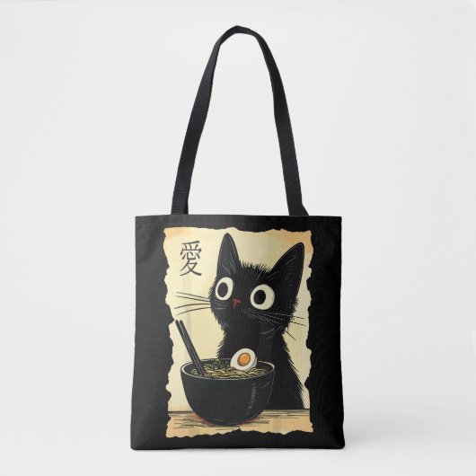 Kat die ramen eet tote bag (Voorkant)