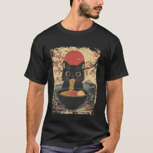Kat die Ramen eet Vintage Japans eten Vrouwen Meis T-shirt