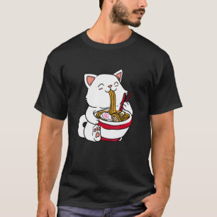 Kat die Ramen Noedels Eet Japans Eten T-shirt