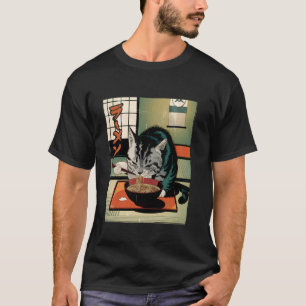 Kat die Ramen Noedels Eet Liefhebber van Aziatisch T-shirt