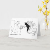 Kat die Refrein Vintage Louis Wain leiden Kaart (Gele Bloem)