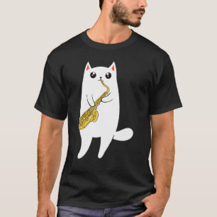 Kat die saxofone saxofonist musicus speelt t-shirt