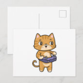 Kat die speelt met controller briefkaart (Voorkant / Achterkant)