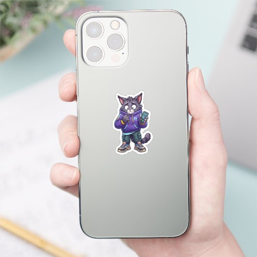 Kat die telefoontjes vermijdt sticker (Telefoon)