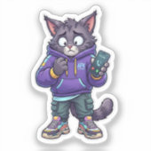 Kat die telefoontjes vermijdt sticker (Voorkant)