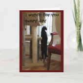 Kat die uit Venster kijken Kaart (Voorkant)