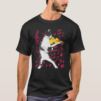 Kat die viool speelt Muziekinstrumenten Violist C T-shirt