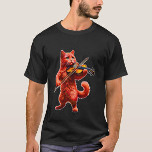 Kat die viool speelt voor kitten en vioolliefhebbe t-shirt