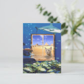 Kat die vis onder het Zee bekijkt Briefkaart (Staand voorkant)