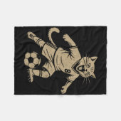 Kat die voetbal speelt fleece deken (Voorkant (Horizontaal))